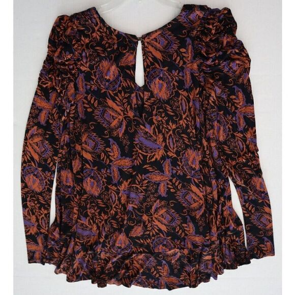 Free People OB1068116 Women's Sz XS Black Floral Print Hello Lover Tunic Top - Picture 2 of 9